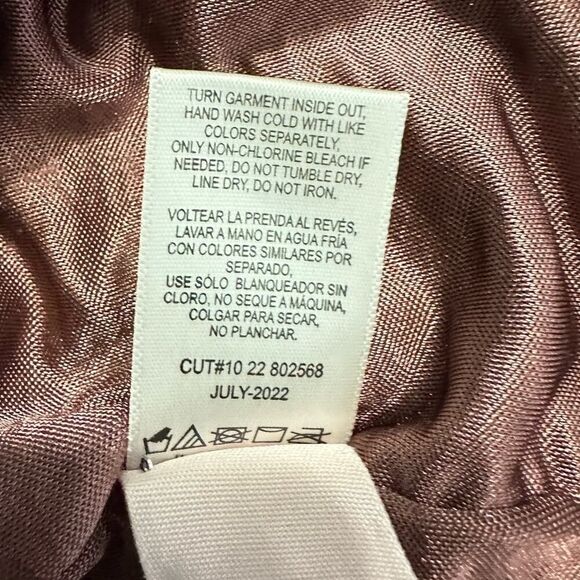 Louna Ruched Dress Women's Large Brown Jersey Knee Length Long Sleeve V-Neck RTR - Picture 9 of 14